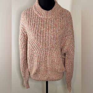 Cliche Pink Marbled Mock-Turtleneck Sweater